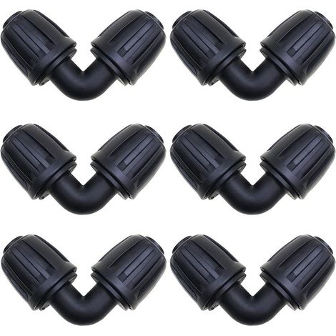 Accessoires d'irrigation,6 Pcs Connecteurs Coudés, Raccord Arrosage 16 mm, Connecteur de Tuyau D'irrigation de Jardin, pour connecteurs d'irrigation de Jardin Tuyau PE (1/5)