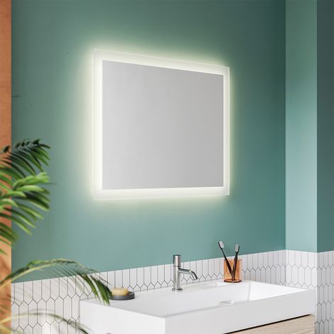 SONNI Specchio da bagno con illuminazione a LED Specchio da bagno Specchio da parete Specchio con luce 80x60 (1/5)