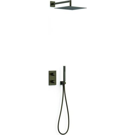 Kit robinet thermostatique encastré 2 voies pour douche Therm-box Noir bronze - TRES 21135004KMB