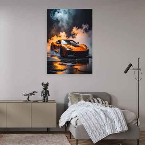 Wandbild Oranger Sportwagen 70x100 (1/4)