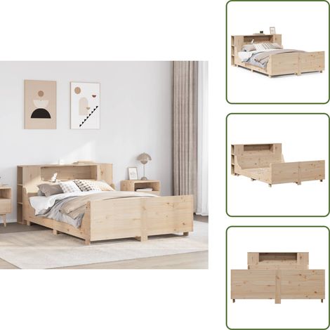 Cadre de lit sans matelas 135x190 cm bois de pin massif - Cadre De Lit - Cadres De Lit - Sommier - Meuble De Chambre À Coucher