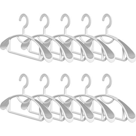 Lot de 10 cintres à épaules larges, cintres robustes avec barres pour pantalons, cintres gain de place pour penderie (1/5)