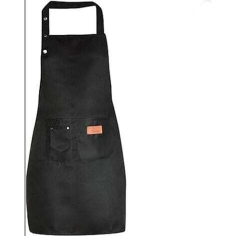 [NON UTILIZZATO] Grembiule da cucina da uomo e da donna con tasche - Adatto a taglie forti - Resistente all'acqua, nero