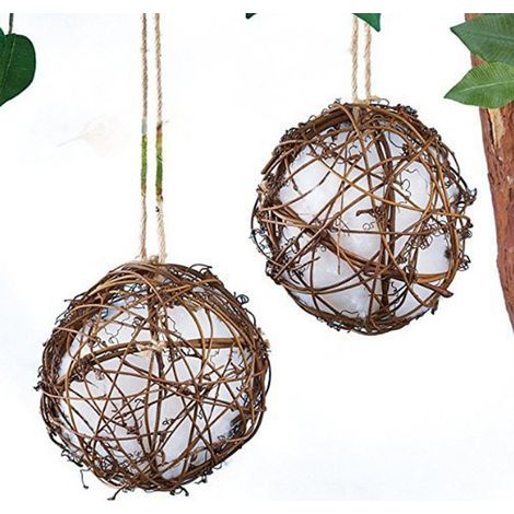 Handmade rattan birdhouse, hummingbird nest, bird nesting ball, wild bird supplies, indoor/outdoor tree decor (1/5)