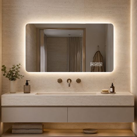 Specchio LED da bagno 60 x 100 cm, antinebbia, 3 colori, dimmer HAVRYA (1/5)