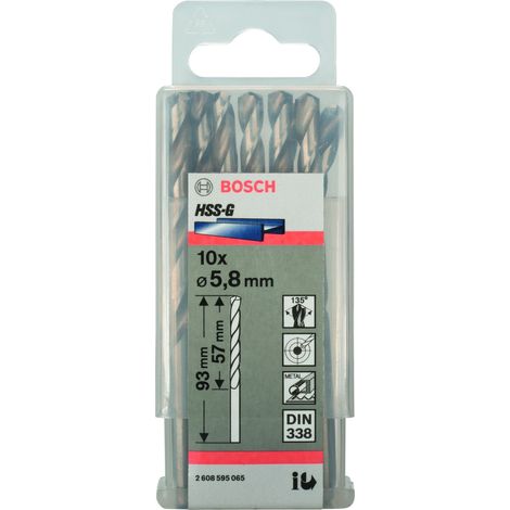 Bosch  PRO  Metal  HSS-G  Broca  espiral  5,8  x  57  x  93  mm  -  2608595065
