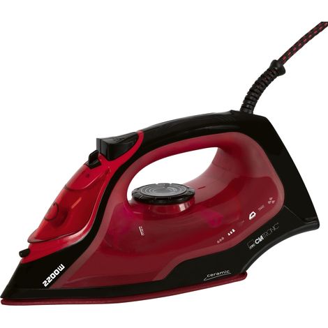 Clatronic DB 3752 Plancha Ropa Vapor, Suela Cerámica, 7 Funciones, Control Temperatura, 4 Niveles Vapor 2200W Rojo (1/5)