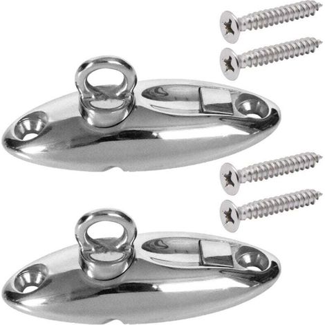 Schnellverschluss-Fenderhaken-Sets, Fenderhaken aus Edelstahl 316 mit Schrauben, Schnellverschlussclips für Fenderzubehör für Bootsbeschläge - Crezuo