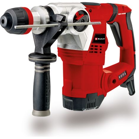Einhell Bohrhammer TE-RH 32 4F Kit (1250 W, 5 Joule, 32 mm Bohrleistung in Beton, SDS-Plus, Anti-Vibrationsgriff, inkl. E-Box, 3 Bohrer, Spitzz- und Flachmeißel)