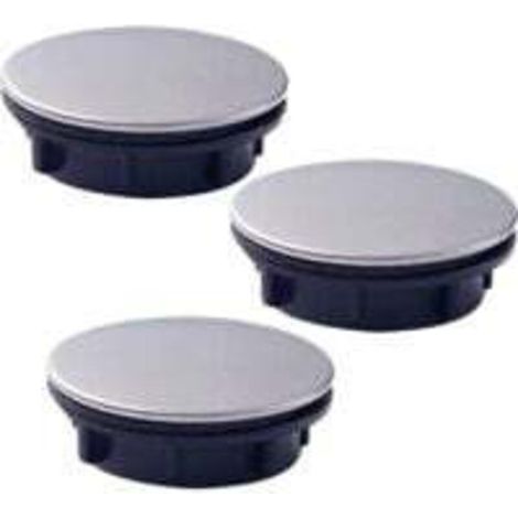 3er-Set Abdecklöcher für Küchenspülen, Armaturenlöcher und Badezimmerarmaturen, Überlaufabdeckungen aus Edelstahl (45 mm) - Crezuo (1/4)