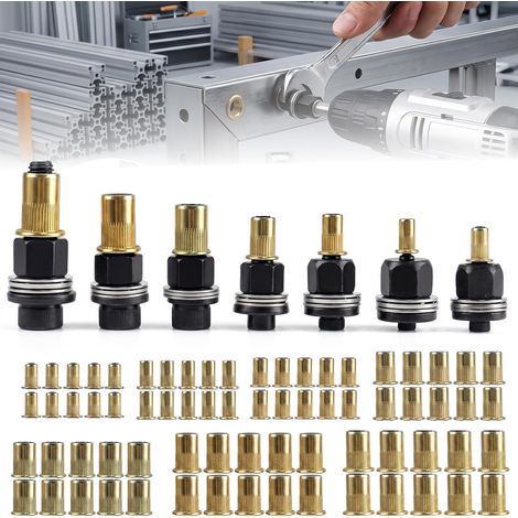 77 Pièces Écrous à Sertir Kit, 7 Pièces Pince à Riveter les Écrous (1/5)