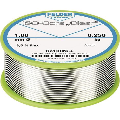 Alambre  de soldar  ISO-Core®  Clear  1mm  250g  Sn100Ni+  FELDER