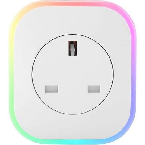 Mini prise USB intelligente avec Wi-Fi et éclairage, compatible avec Google Alexa, 100-240 V, prise britannique. (1/4)