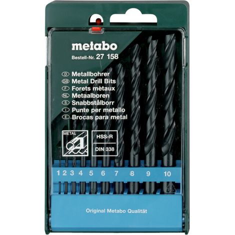 Coffret de forets HSS-R, 10 pièces metabo