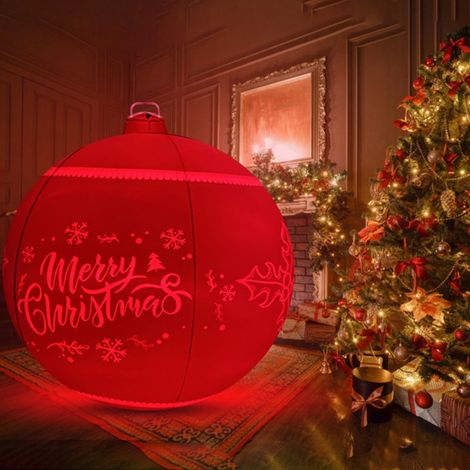 Boule de Noël Inflatable PVC Lumineuse avec LED Rechargeable et Télécommande pour Décoration Extérieure Jardin Piscine (1/5)