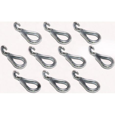 X10 2" Zinc Plated Spring Snap Hooks To Crue - Chain Grip Fixing Clip (1/2)