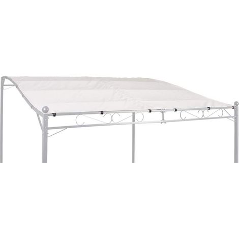Anbau Pavillon Ersatzdach 300 x 250 cm - beige - Universal Pavillondach mit Ösen und Klettverschluss