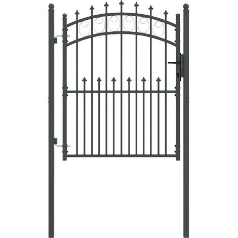 Portail de clôture avec pointes Gris 150 x 100 cm CFW180567 (1/5)
