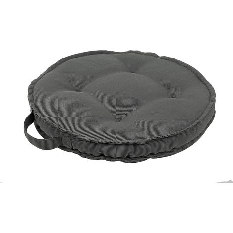 Cuscino trapuntato per sedia tonda Etienne in poliestere 230 gr idrorepellente per interno ed esterno -Antracite / 6 Pezzi