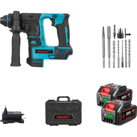 Trapano a percussione elettrico a batteria ad alte prestazioni con 2 vani batteria (1/2)