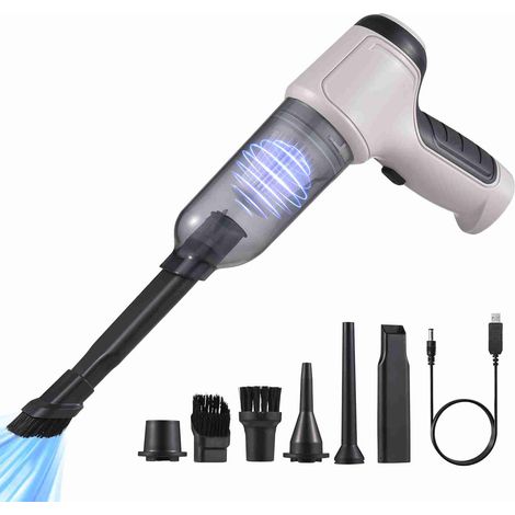 aspiradora portátil, potencia de succión de 20000 PA, motor sin escobillas, 2 velocidades, batería de 9000 mAh, para coche, hogar y oficina. (1/5)
