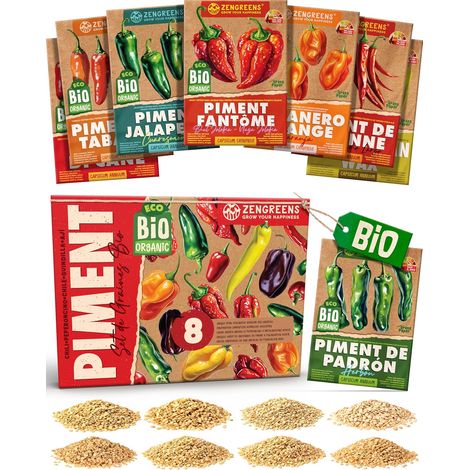 Kit de Graines de Piment bio - 8 variétés anciennes - Semences (1/5)