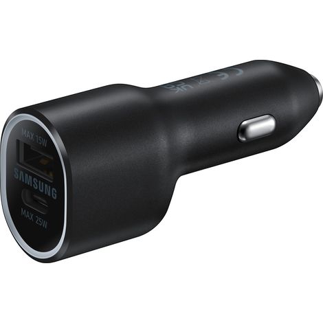 Caricabatterie da auto per presa accendisigari, 2 porte USB, 25W, nero (1/5)