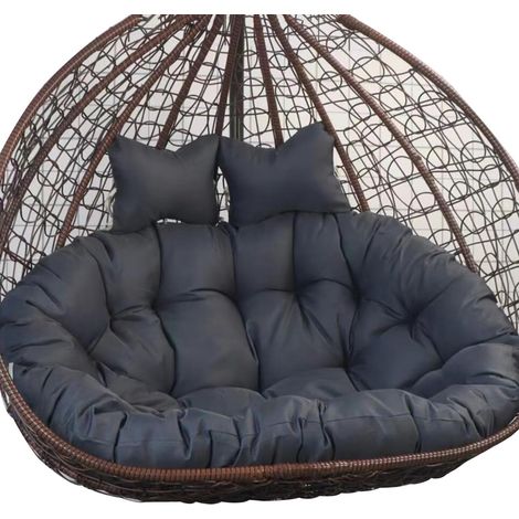 Coussin d'extérieur 2 places pour balancelle - Coussin de chaise à œufs à suspendre pour 2 personnes - Coussin de chaise à double panier suspendu - Coussin de rechange pour chaise hamac (1/5)