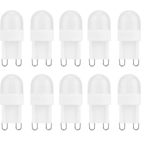 LED Bulb, 10pcs 1.5w g9 LED Bulbs Small Two-Pin Base Bulb for Chandelier Indoor Lighting 230v (Warm Light) (1/5)