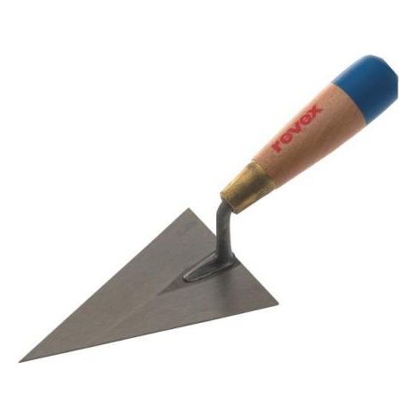 Truelle triangulaire – Finition des joints et angles – Lame acier bleui – Manche bois hêtre – Authentique MOB (1/2)