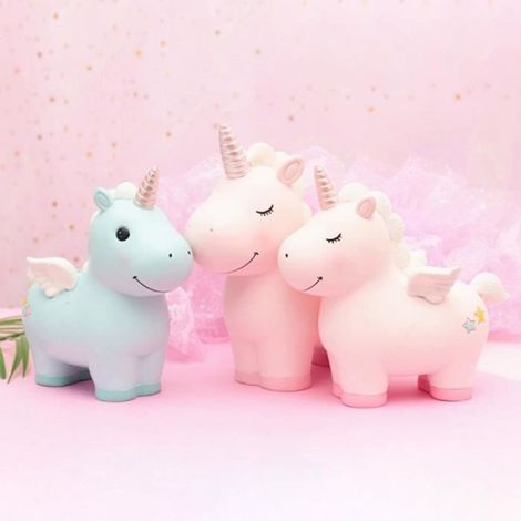 PK2-S 17X9X19cm Boîte de rangement de pièces de monnaie, licorne mignonne, tirelire en céramique, Pot'épargne (1/4)