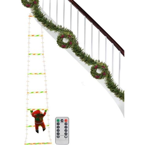 1 pièce Lampe LED suspendue, échelle du père noël décorative, lanterne de Noël imperméable IP65 pour extérieur et avant-toit