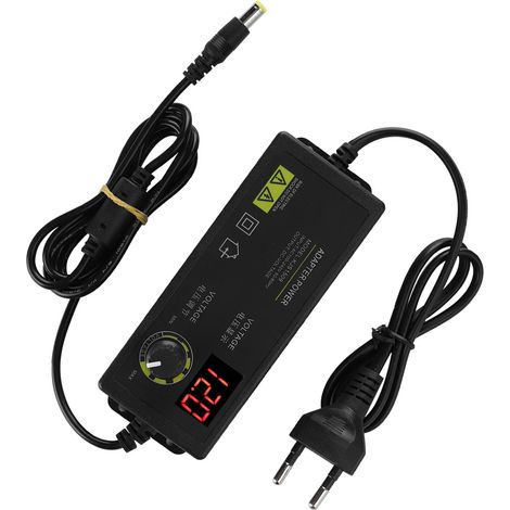 Adaptateur secteur UE 100-240 V, 60 W, 5 A, 3-12 V, avec variateur de vitesse pour moteur à tension réglable. (1/5)