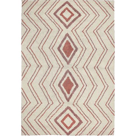Teppich KASTAMONU Beige 160 x 230 cm Baumwolle