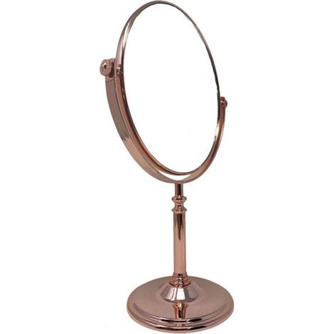 Cleafe - Specchio Tavolo Cosmetico Ovale Con Zoom Girevole Oro Rosa 19.5x16x33.5 Cm 69417 - (1/3)