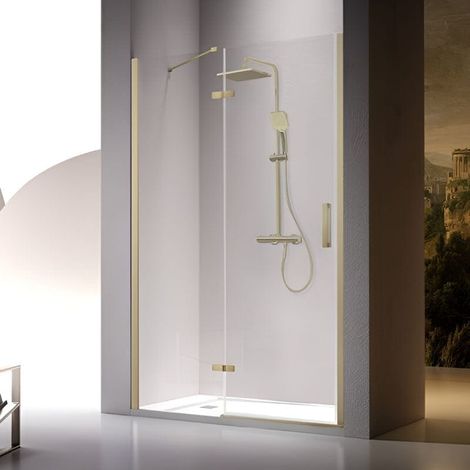 Faltbare Duschfront NARDI Gebürstetes Gold / 65-69 cm (1/3)