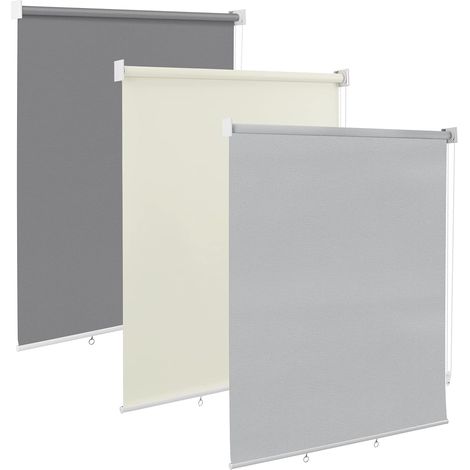 WOLTU Tenda avvolgibile verticale per esterni Tenda da Sole a Caduta Verticale Tenda a Rullo per Esterno Tenda Parasole Antivento Privacy per Balcone Terrazzo Giardino Gazebo. 100x240 cm Grigio (1/6)