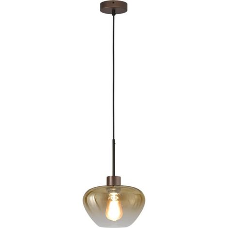 Suspension Genua marron avec verre doré Ø 24cm - 2970-15-15-24 (1/3)