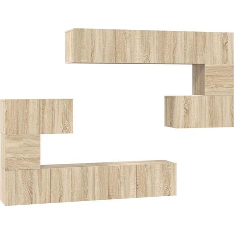 Maison Exclusive - Set Mobili Porta TV 8pz Rovere Sonoma in Legno Multistrato (1/5)