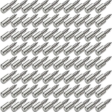 80pcs Taquet Etagere, Consoles pour étagères, Chevilles de Support Etagere Murale, Support d'Étagère Étagère Broches Cheville Supports de Plaque en Métal pour Meubles Placard Bibliothèque (1/4)