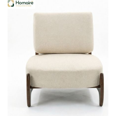Fauteuil crème en polyester 73,5 x 72 x 81 cm HOMAIRE (1/5)