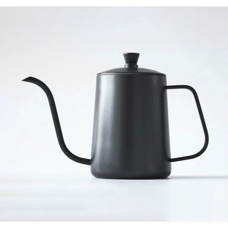 Pour-Over-Wasserkocher – 600 ml – Schwarzer Edelstahl – Präzisionsauslauf – Filterkaffee