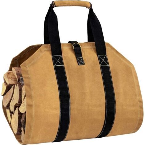 Sac de Transport pour Bois de Chauffage (Jaune), Toile Sac à Bûche Cheminée, Sac Transport Buches Résistant à Eau, Accessoires de Cheminée Pliables, Idéal pour Poêles à Bois, Camping, Plage (1/5)