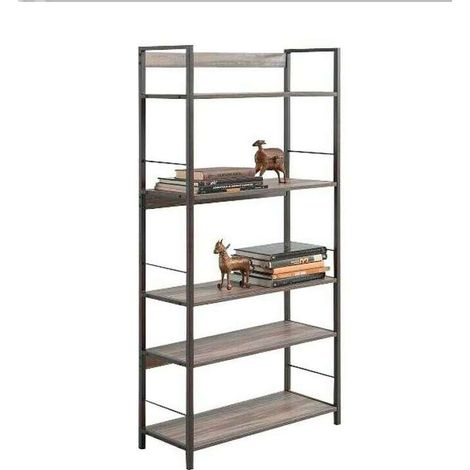 Estanteria Kala 5 baldas industrial acabado marrón 150 cm(alto)74 cm(ancho)30 cm(fondo) Color MARRON