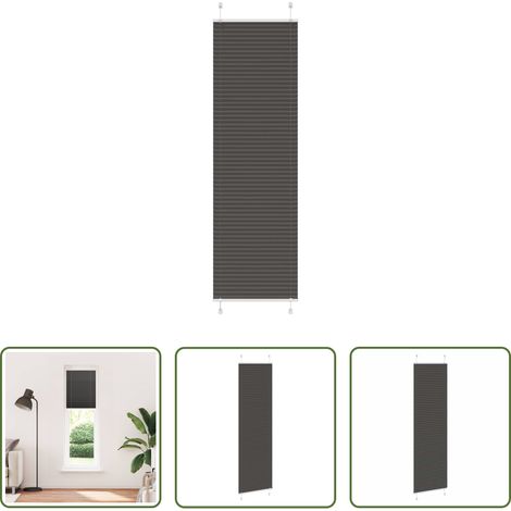 vidaXL Sichtschutz - Plissee Schwarz 60x200 cm Stoffbreite 59,4 cm Polyester (1/5)
