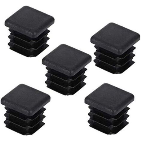 20 pcs Bouchon pour Pied de Chaise,Bouchon pour Tuyau Carré, Capuchon pour Poteau Carré en Plastique pour Pieds de Meuble Trampoline Armoire Étagère Chaise, 25 25mm