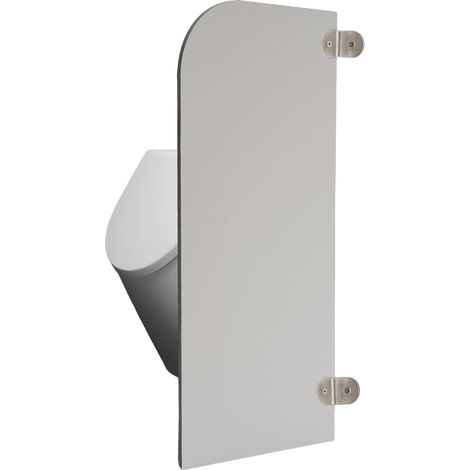Urinal Trennwand Toilettenabtrennung Wandmontage Männer Toilette WC Sichtschutz Urinwand Duschabtrennung Fenster Duschtüren Wände Kinos Einkaufszentren (Runder Winkel)