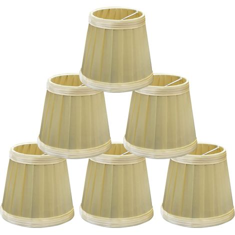 Lot de 6 petits abat-jour en tissu pour bougies et lampes, cloches décoratives pour luminaires suspendus ou à pince (1/5)