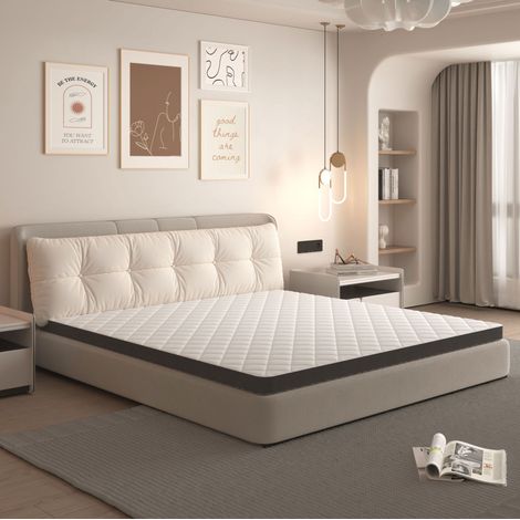 Materasso 180x200 cm bianco e grigio, schiuma 7 zone, H3, Oeko-Tex, 7 cm MEUBLIV (1/5)