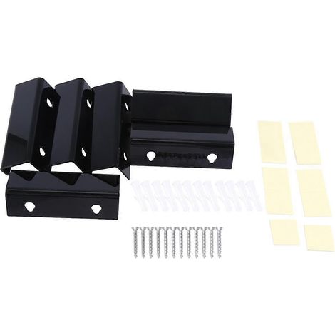 Étagère murale noire pour disques vinyles (lot de 6), support mural pour vinyles, présentoir pour albums en acrylique (1/5)